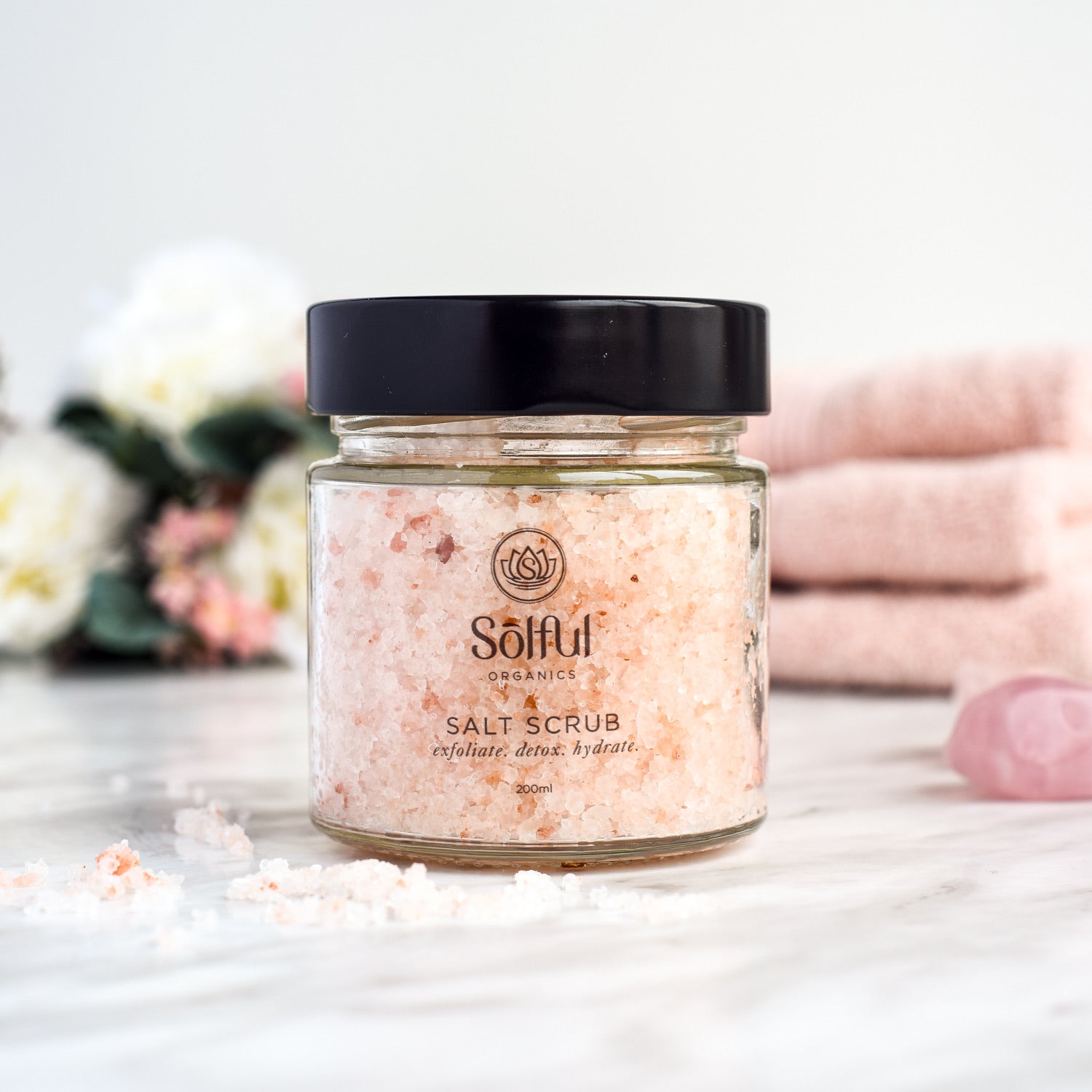 Solful Organics Salt Scrub - exfoliate detox hydrate